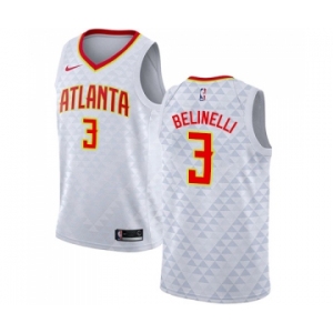 Men's Nike Atlanta Hawks #3 Marco Belinelli Authentic White NBA Jersey - Association Edition