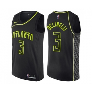Men's Nike Atlanta Hawks #3 Marco Belinelli Swingman Black NBA Jersey - City Edition
