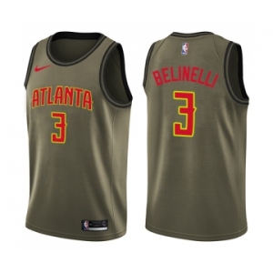 Men's Nike Atlanta Hawks #3 Marco Belinelli Swingman Green Salute to Service NBA Jersey