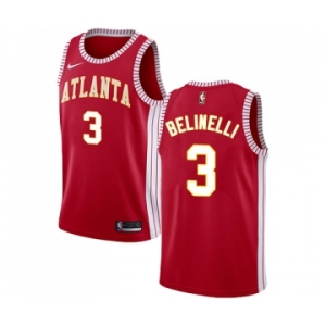 Men's Nike Atlanta Hawks #3 Marco Belinelli Swingman Red NBA Jersey Statement Edition