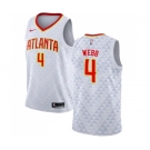 Men's Nike Atlanta Hawks #4 Spud Webb Swingman White NBA Jersey - Association Edition