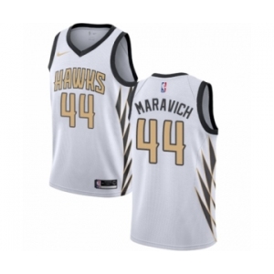 Men's Nike Atlanta Hawks #44 Pete Maravich Authentic White NBA Jersey - City Edition