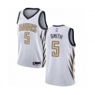Men's Nike Atlanta Hawks #5 Josh Smith Authentic White NBA Jersey - City Edition
