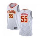 Men's Nike Atlanta Hawks #55 Dikembe Mutombo Swingman White NBA Jersey - Association Edition