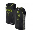 Men's Nike Atlanta Hawks #7 Jeremy Lin Authentic Black NBA Jersey - City Edition