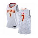 Men's Nike Atlanta Hawks #7 Jeremy Lin Authentic White NBA Jersey - Association Edition