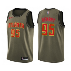 Men's Nike Atlanta Hawks #95 DeAndre' Bembry Swingman Green Salute to Service NBA Jersey