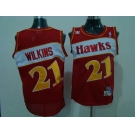 nba atlanta hawks #21 wilkins red