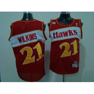 nba atlanta hawks #21 wilkins red