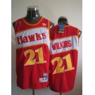 nba atlanta hawks #21 wilkins red(fans editioon)