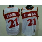 nba atlanta hawks #21 wilkins white