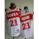 nba atlanta hawks #21 wilkins white(fans editioon)