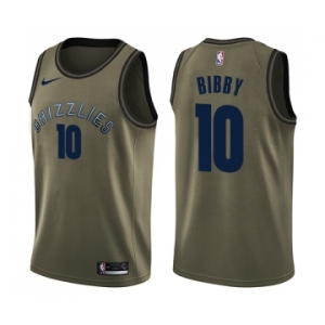 Youth Nike Memphis Grizzlies #10 Mike Bibby Swingman Green Salute to Service NBA Jersey