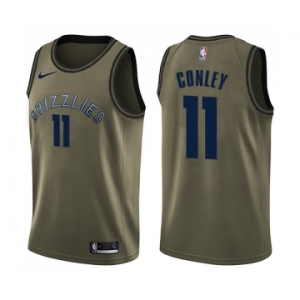 Youth Nike Memphis Grizzlies #11 Mike Conley Swingman Green Salute to Service NBA Jersey