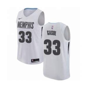 Youth Nike Memphis Grizzlies #33 Marc Gasol Swingman White NBA Jersey - City Edition