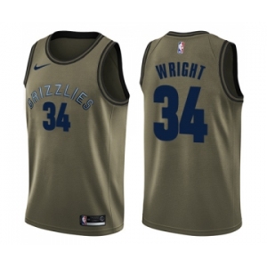 Youth Nike Memphis Grizzlies #34 Brandan Wright Swingman Green Salute to Service NBA Jersey