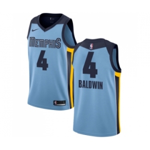 Youth Nike Memphis Grizzlies #4 Wade Baldwin Swingman Light Blue NBA Jersey Statement Edition