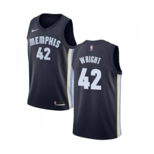 Youth Nike Memphis Grizzlies #42 Lorenzen Wright Swingman Navy Blue Road NBA Jersey - Icon Edition