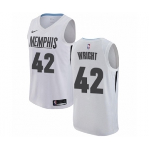 Youth Nike Memphis Grizzlies #42 Lorenzen Wright Swingman White NBA Jersey - City Edition