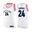 Women's Nike Memphis Grizzlies #24 Dillon Brooks Swingman White Pink Fashion NBA Jersey