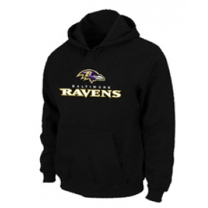 Baltimore Ravens Authentic Logo Pullover Hoodie Black