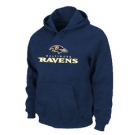 Baltimore Ravens Authentic Logo Pullover Hoodie D.Blue