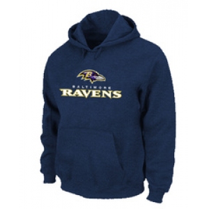 Baltimore Ravens Authentic Logo Pullover Hoodie D.Blue