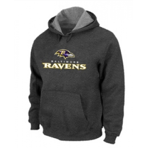 Baltimore Ravens Authentic Logo Pullover Hoodie D.Grey