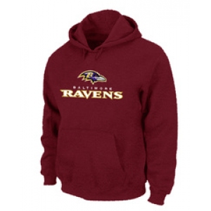 Baltimore Ravens Authentic Logo Pullover Hoodie RED
