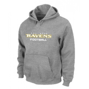 Baltimore Ravens Authentic font Pullover Hoodie Grey