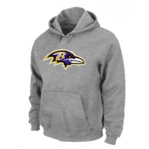 Baltimore Ravens Logo Pullover Hoodie Grey