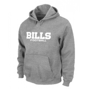 Buffalo Bills Authentic font Pullover Hoodie Grey