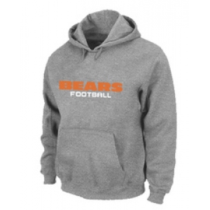 Chicago Bears Authentic font Pullover Hoodie Grey