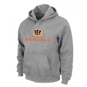 Cincinnati Bengals Authentic Logo Pullover Hoodie Grey