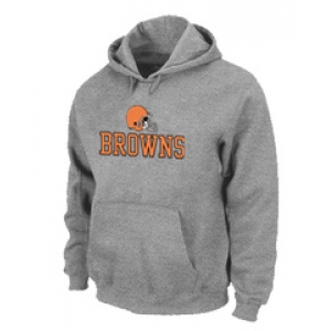 Cleveland Browns Authentic Logo Pullover Hoodie Grey