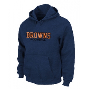 Cleveland Browns Authentic font Pullover Hoodie D.Blue