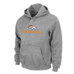 Denver Broncos Authentic Logo Pullover Hoodie Grey