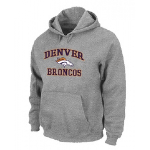 Denver Broncos Heart & Soul Pullover Hoodie Grey