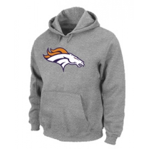 Denver Broncos Logo Pullover Hoodie Grey