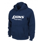 Detroit Lions Authentic font Pullover Hoodie D.Blue