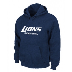 Detroit Lions Authentic font Pullover Hoodie D.Blue