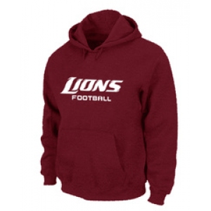 Detroit Lions Authentic font Pullover Hoodie Red