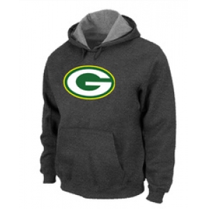 Green Bay Packers Logo Pullover Hoodie D.Grey