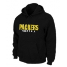 Green Bay Packers font Pullover Hoodie Black