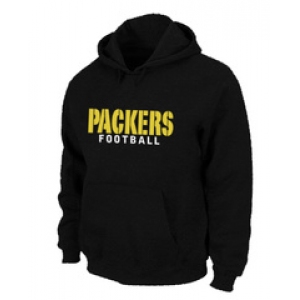 Green Bay Packers font Pullover Hoodie Black