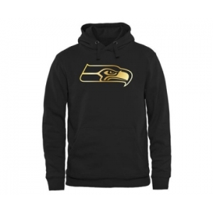 Mens Seattle Seahawks Pro Line Black Gold Collection Pullover Hoodie