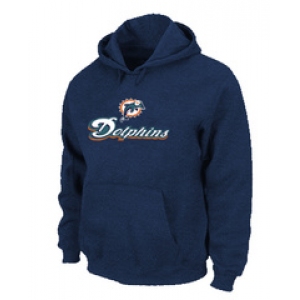 Miami Dolphins Authentic Logo Pullover Hoodie D.Blue