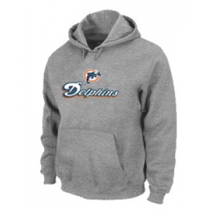 Miami Dolphins Authentic Logo Pullover Hoodie Grey
