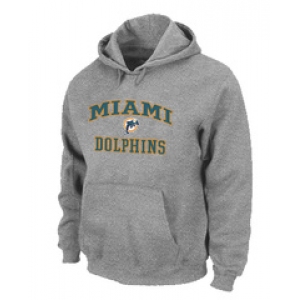 Miami Dolphins Heart & Soul Pullover Hoodie Grey