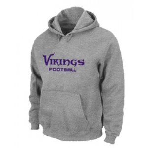 Minnesota Vikings Authentic font Pullover Hoodie Grey